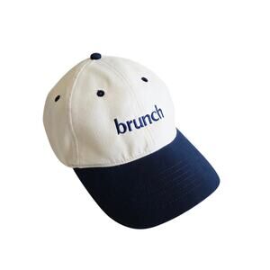 Brunch Retro "Brunch" Cap (one size) Cream & Navy Blue Weekend